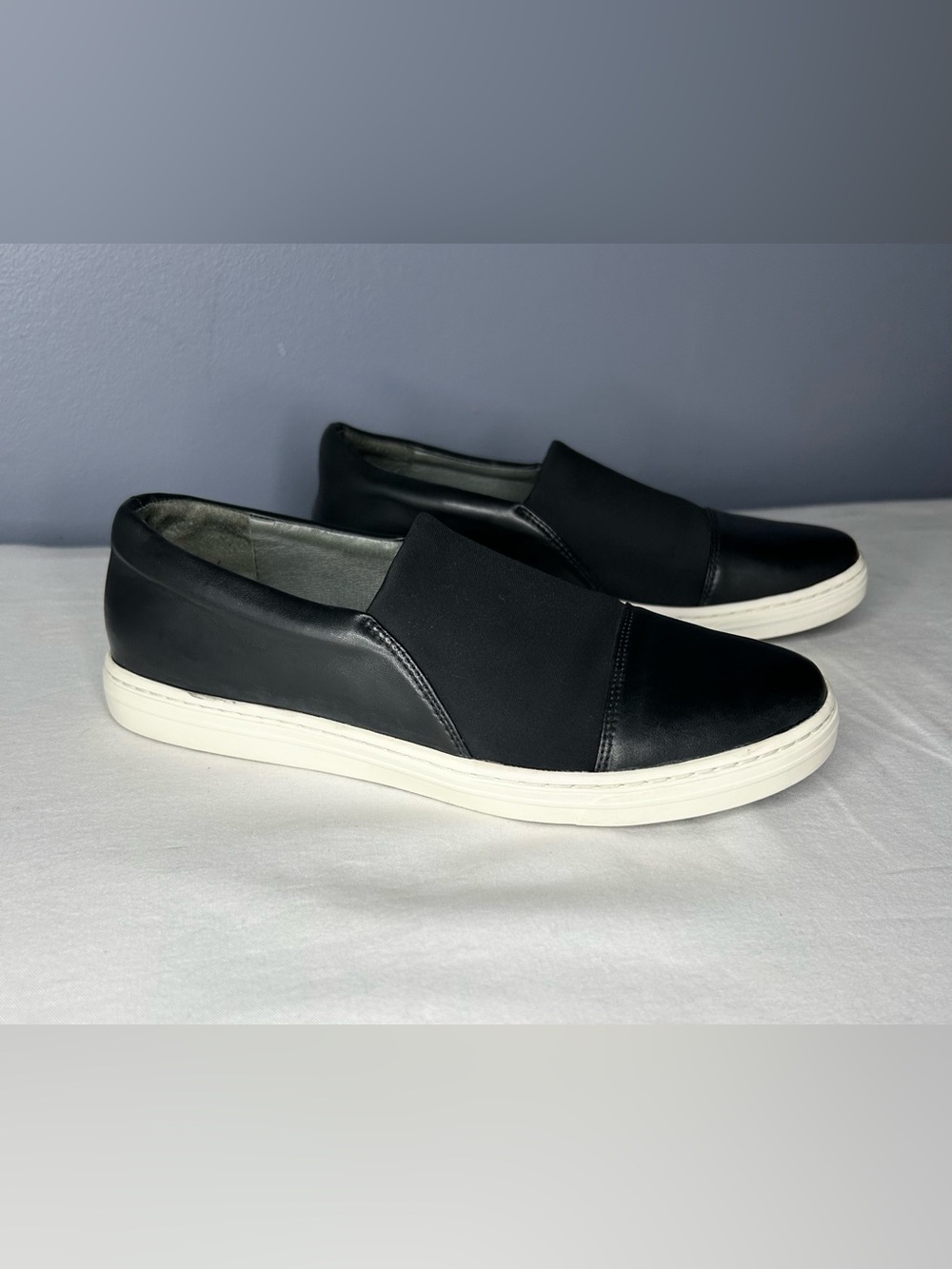 Via Spiga Shoes Women 5.5 / 35.5 Black Leather Slip On Sneaker Comfort Walking